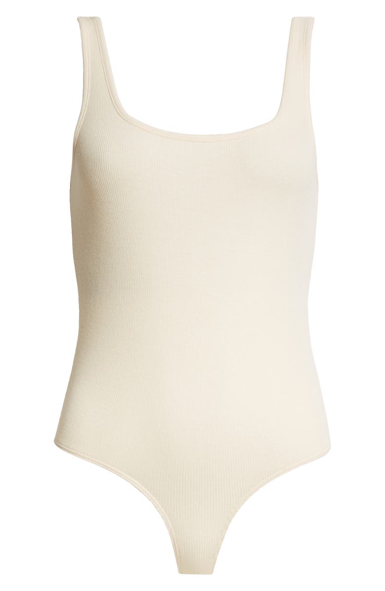 ATM Anthony Thomas Melillo Rib Square Neck Bodysuit, Alternate, color, Irish Cream
