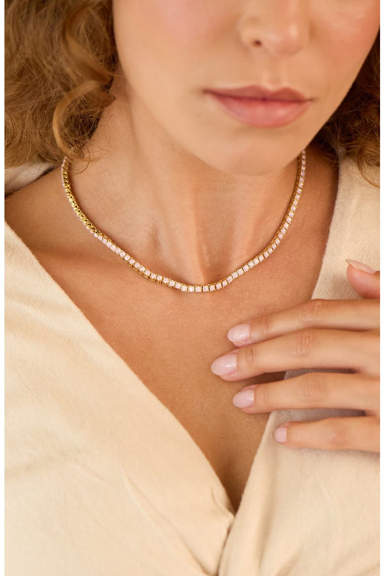 Isabella Blush Tennis Necklace, Alternate, color, GOLD