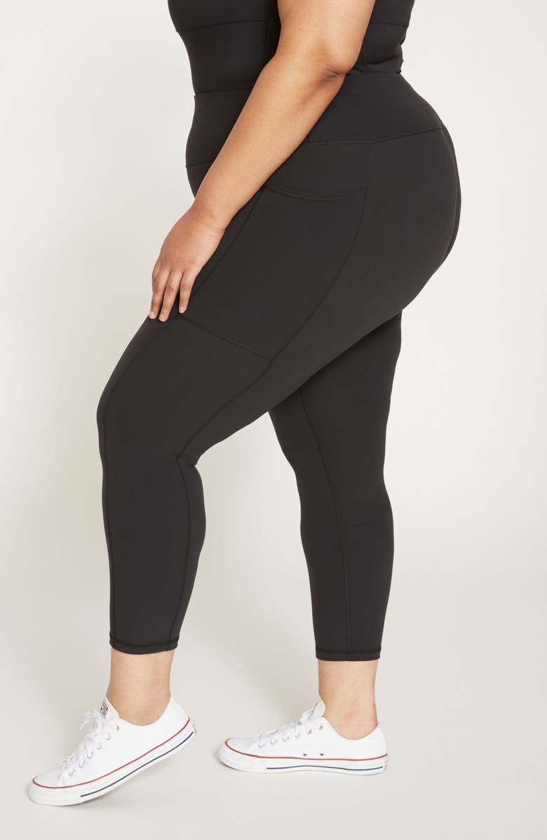 Universal Standard Next to Naked Crop Pocket Leggings, Alternate, color, Black