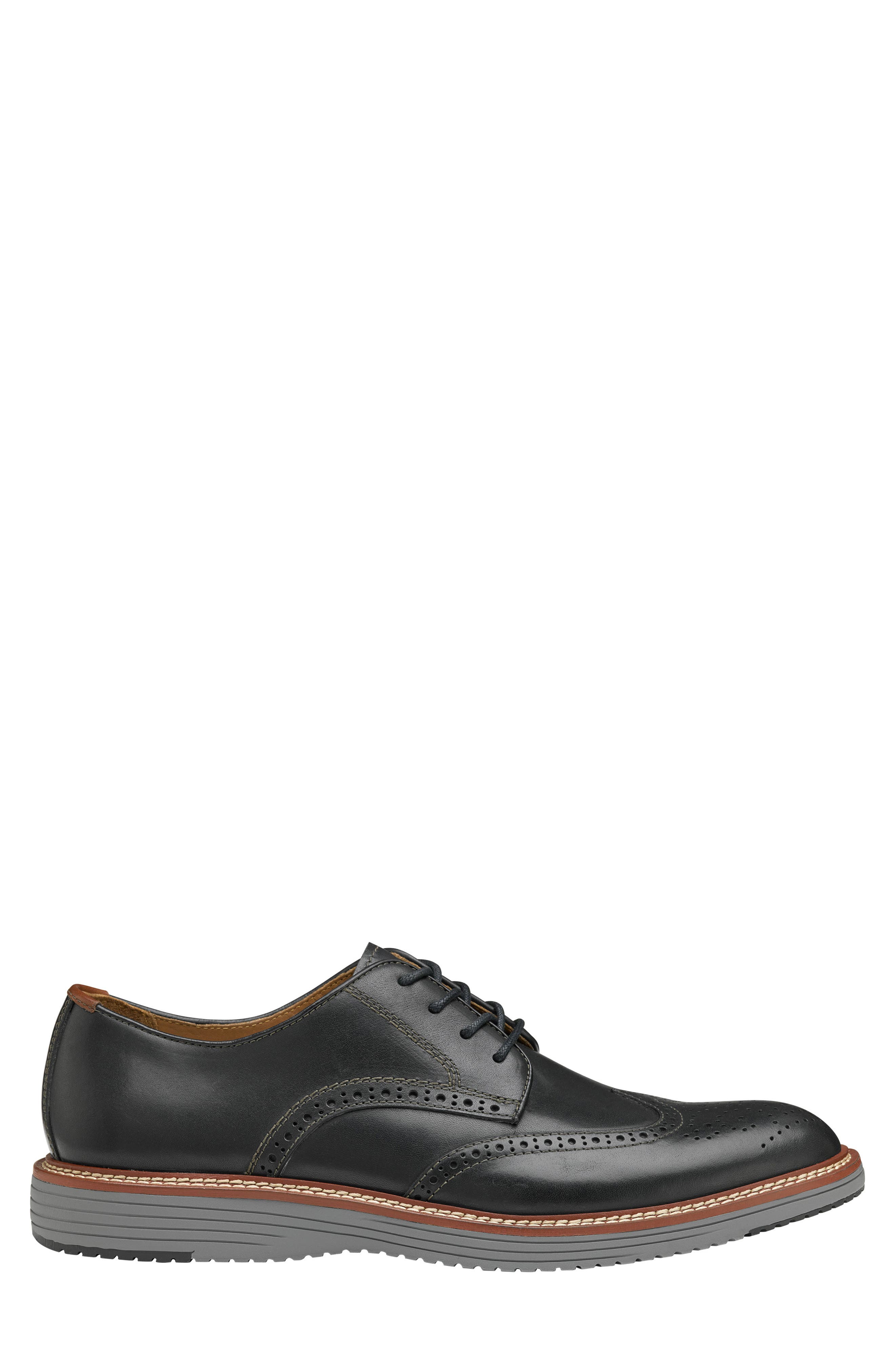 Johnston & Murphy Upton Wingtip Derby, Alternate, color, Black Full Grain