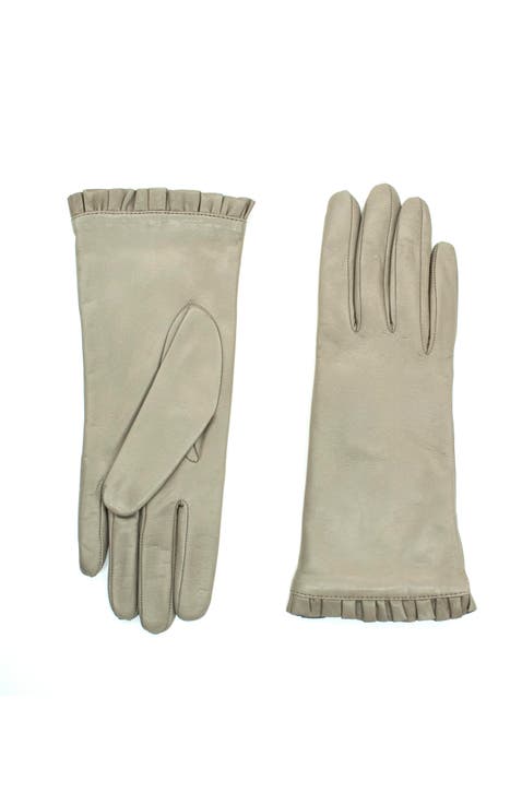 Ruffled leather gloves