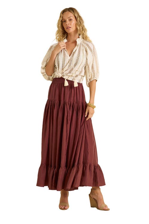 Calypso St Barth Calypso St. Barth Lourdes Skirt In Chocolate