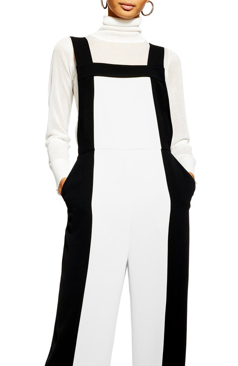 Topshop Colorblock Jumpsuit, Alternate, color, 