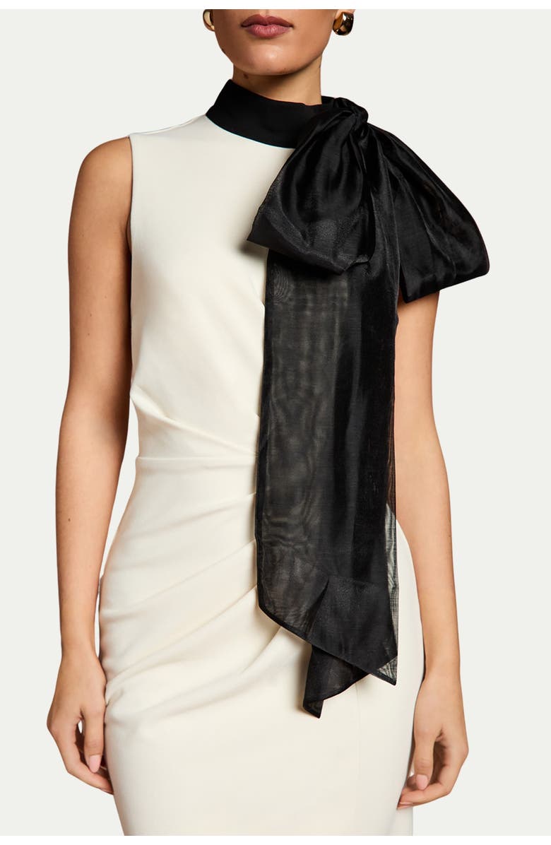 Coast Organza Pussybow Column Midi Dress, Alternate, color, Cream