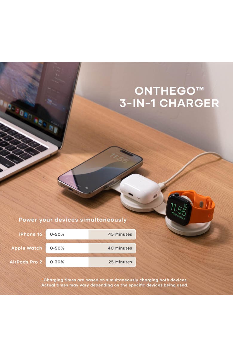 Satechi OntheGo 3 in 1 Charger, Alternate, color, Sand