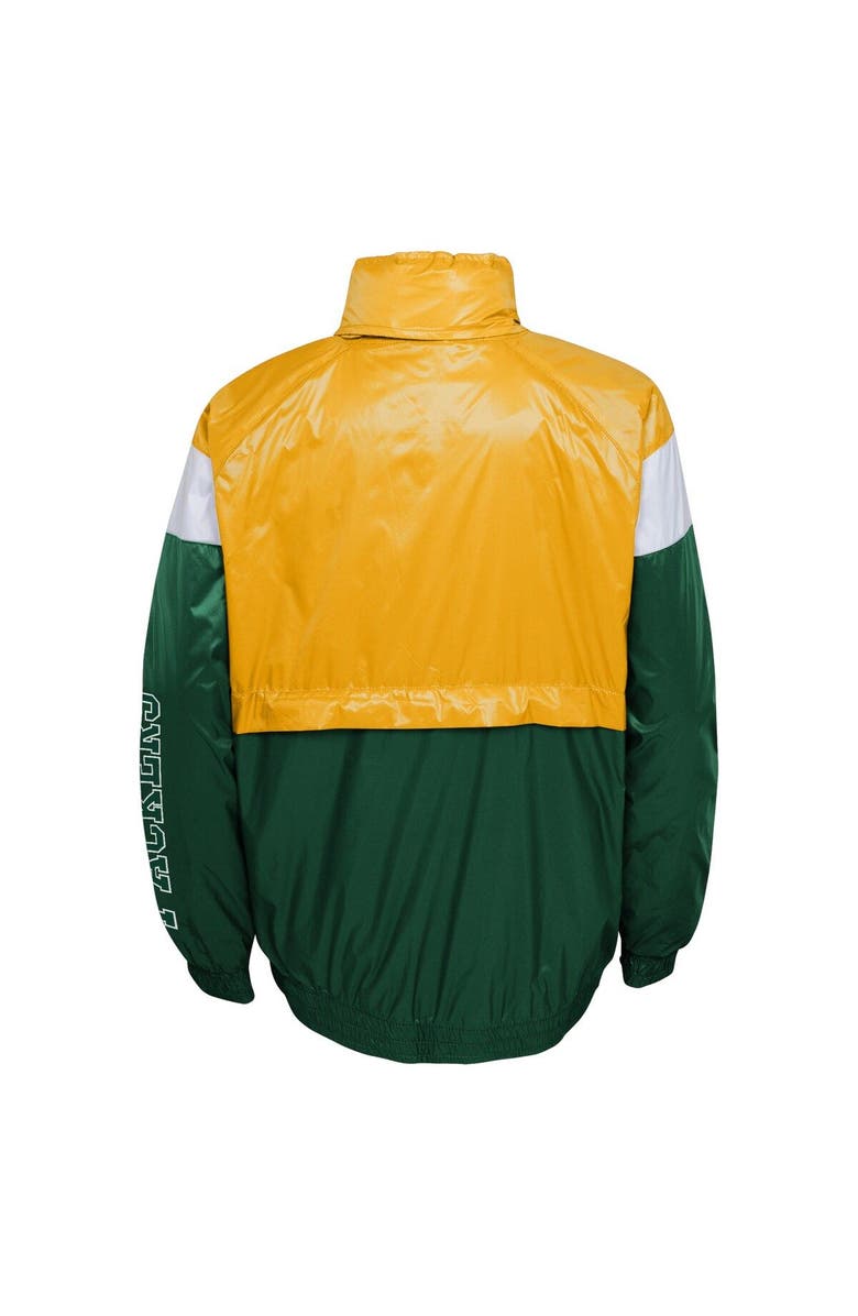 Outerstuff Youth Gold/Green Green Bay Packers Goal Line Stance Full-Zip Hoodie Windbreaker, Alternate, color, Gold
