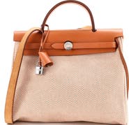 Pre-Owned Hermes Herbag Zip Criss Viking Toile and Leather 31