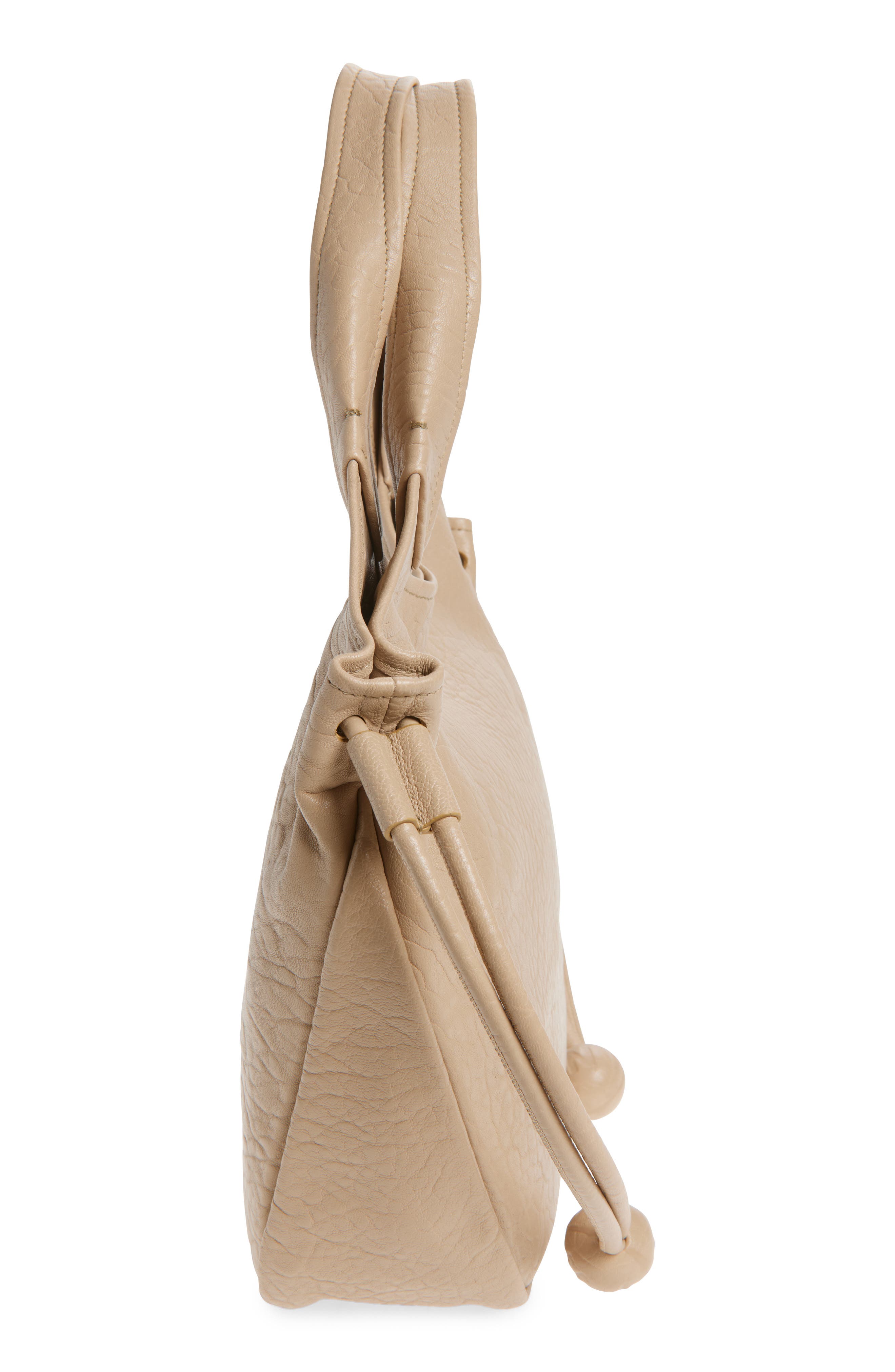 Marni Small Trunkaroo Leather Tote, Alternate, color, Dune