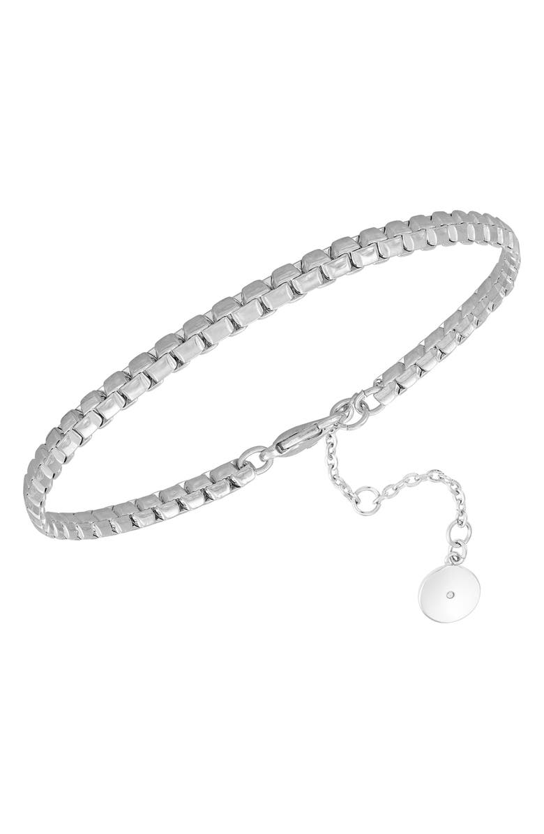 Vince Camuto Box Chain Bracelet, Main, color, Silvertone