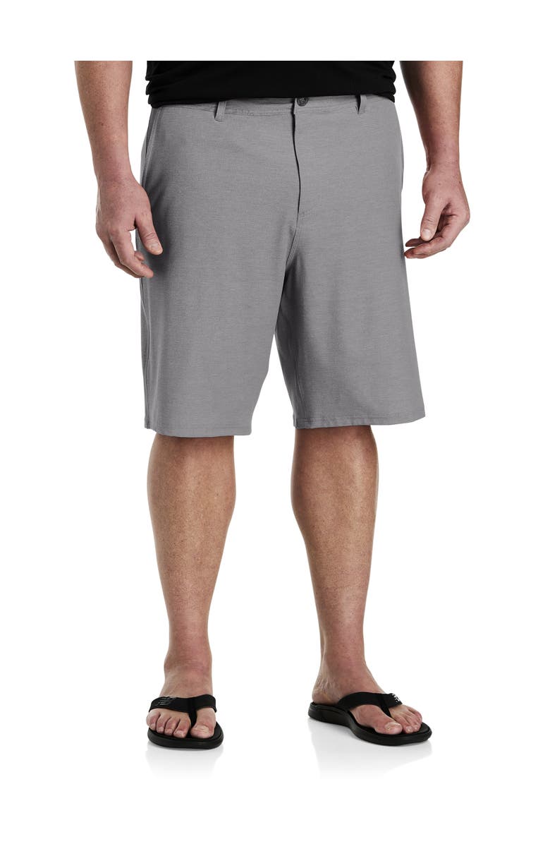 O'Neill Big & Tall Reserve Light Check Hybrid Shorts, Main, color, Graphite