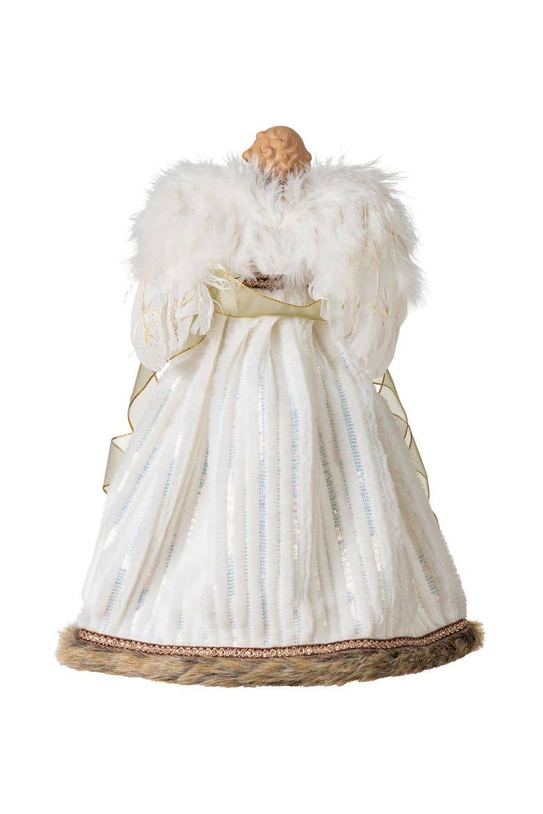 18"H Faux Fur Christmas Elegant Angel Tree Toppers, Alternate, color, Gold