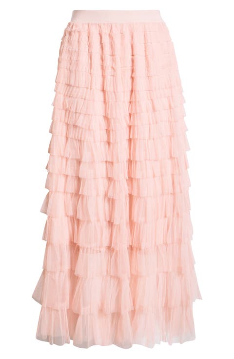 Niki Mesh Ruffle Skirt