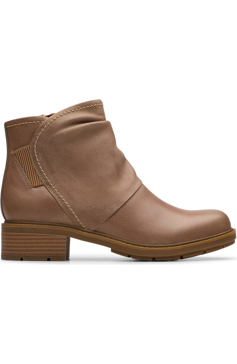 Clarks<sup>®</sup> Hearth Sofia Ankle Boot, Alternate, color, Dark Sand Leather
