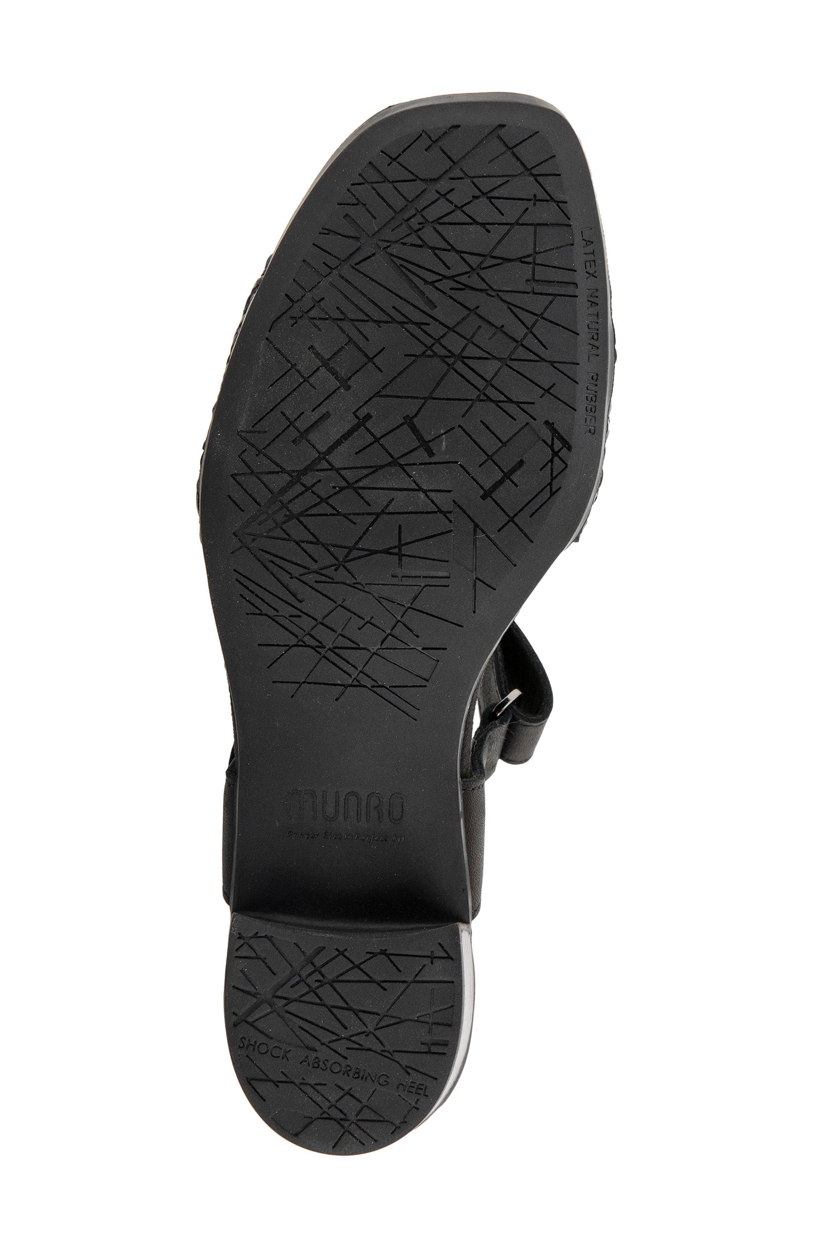 Munro Leeland Ankle Strap Sandal - Multiple Widths Available, Alternate, color, Black Raffia/ Leather