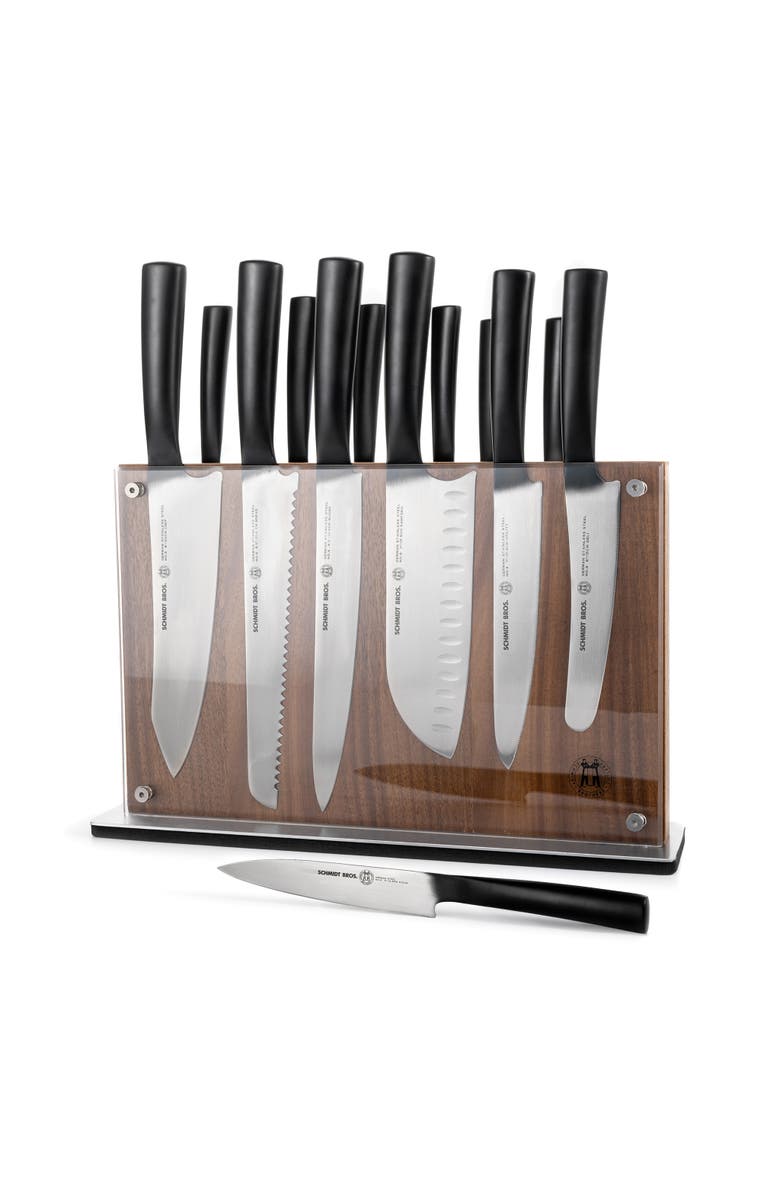 Schmidt Brothers Cutlery Carbon 6, 15-Piece Knife Block Set, Main, color, Black