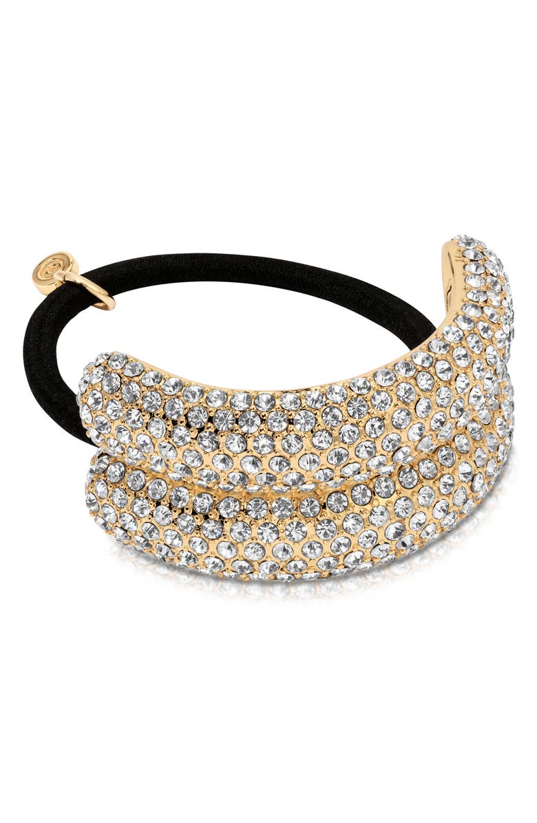 Ettika Crystal Sparkle Ponytail Holder, Main, color, Gold