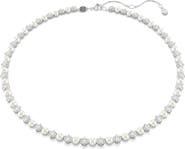 Swarovski Matrix Crystal & Faux Pearl Tennis Necklace