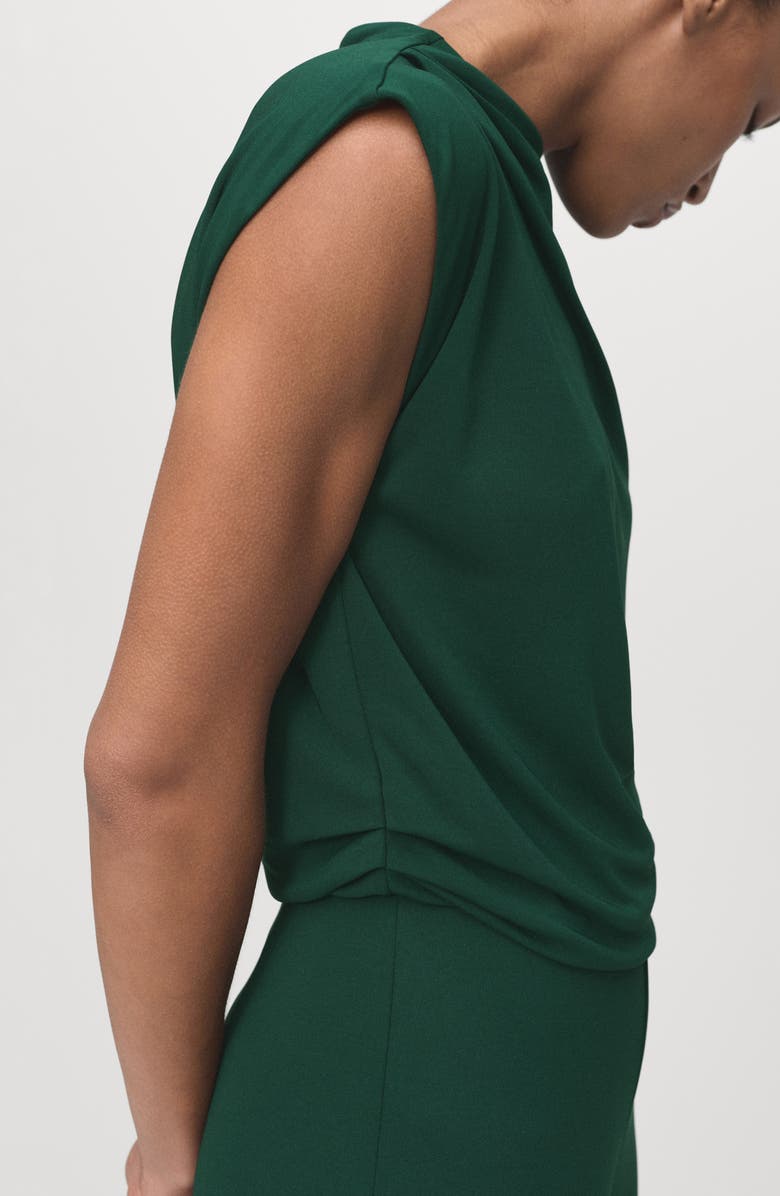 MANGO Drape Wide Leg Jumpsuit, Alternate, color, Dark Green