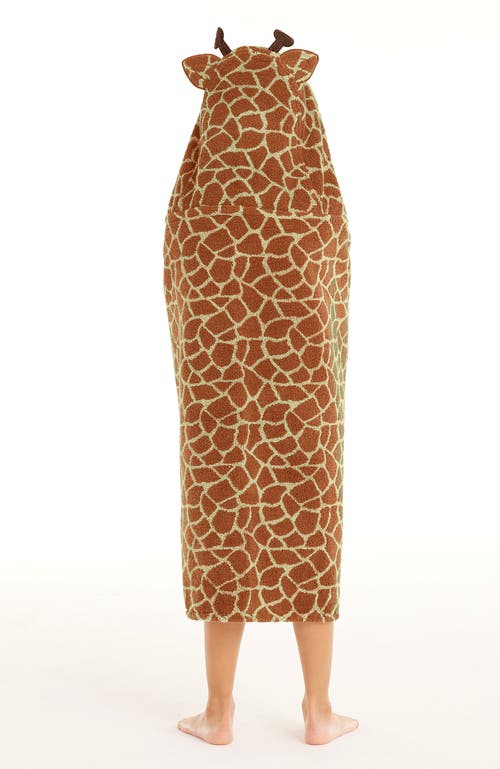 Lands' End Kids Cotton Hooded Towel In Giraffe