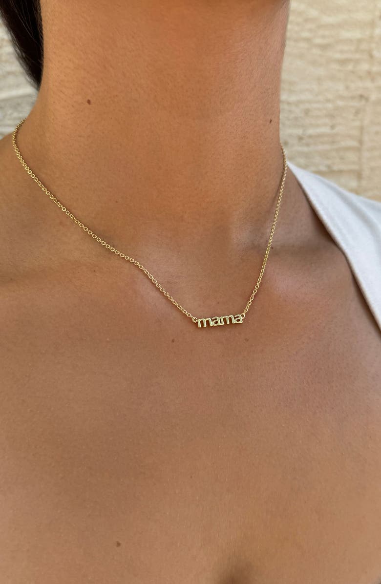 Adornia 'Mama' Pendant Necklace, Alternate, color, Gold