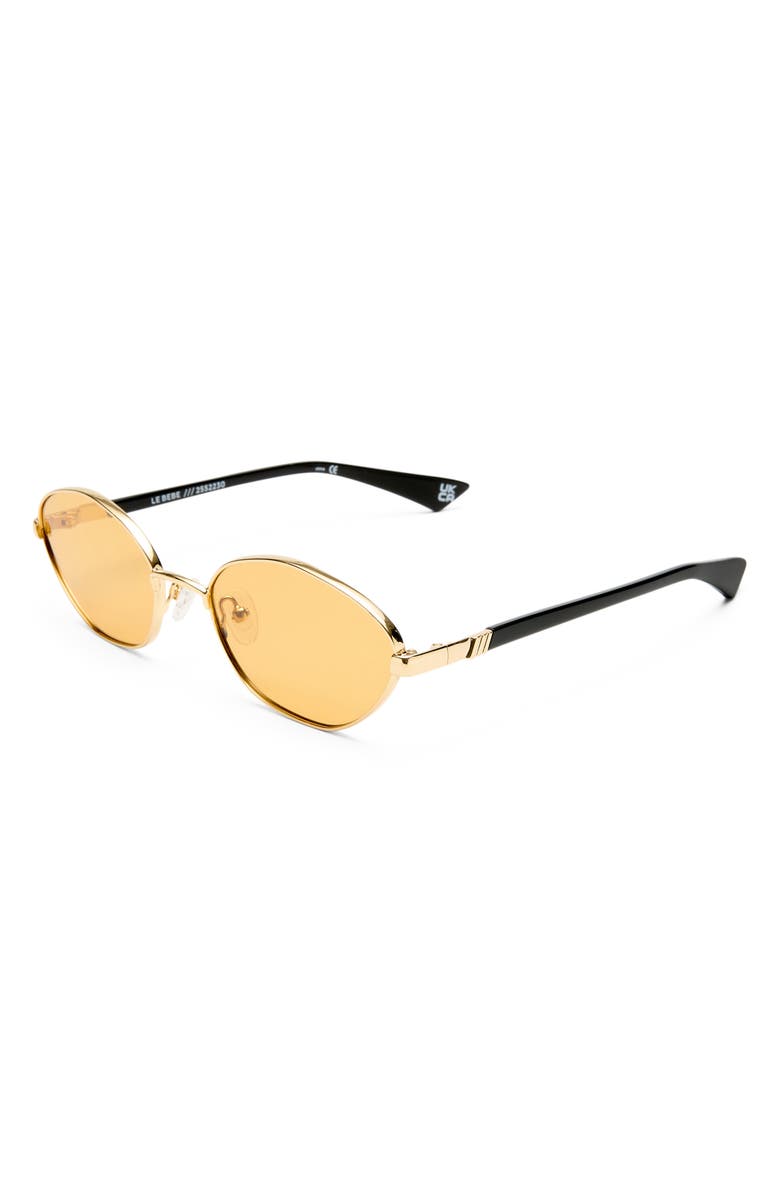 Le Specs Le Bebe 58mm Oval Sunglasse, Alternate, color, Gold / Amber Tint