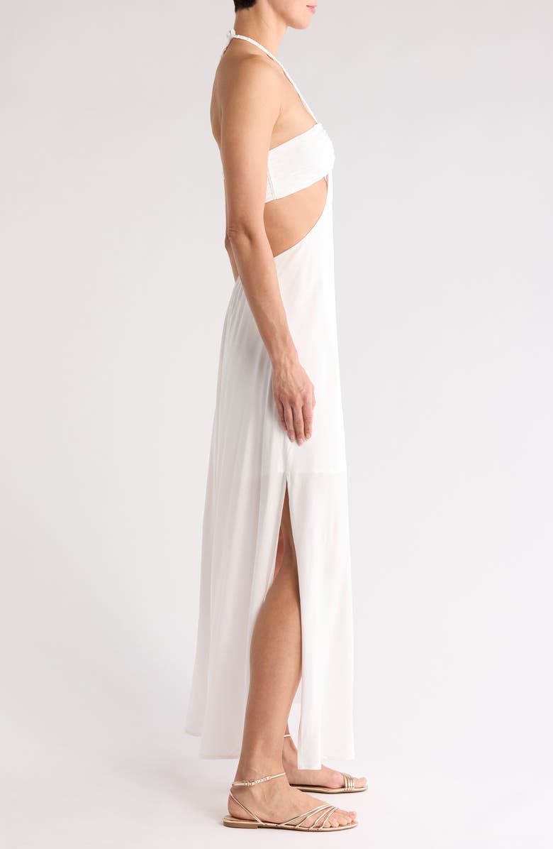 BOAMAR Lazuli Halter Neck Maxi Dress, Alternate, color, Optic White