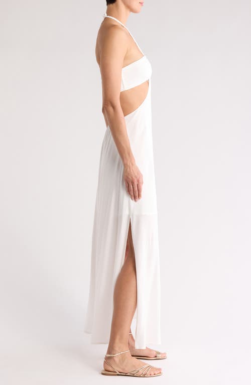 Boamar Lazuli Halter Neck Maxi Dress In Optic White