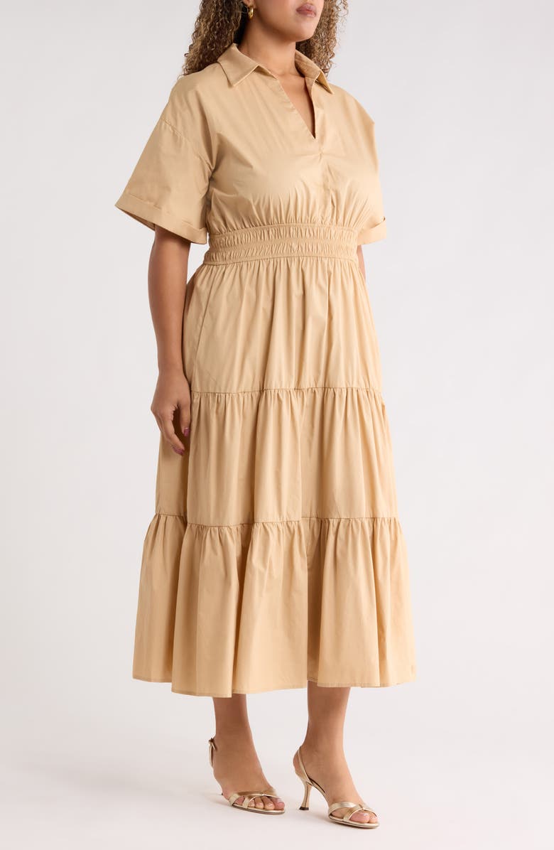 SUGARLIPS Milah Tiered Maxi Dress, Alternate, color, Oatmeal