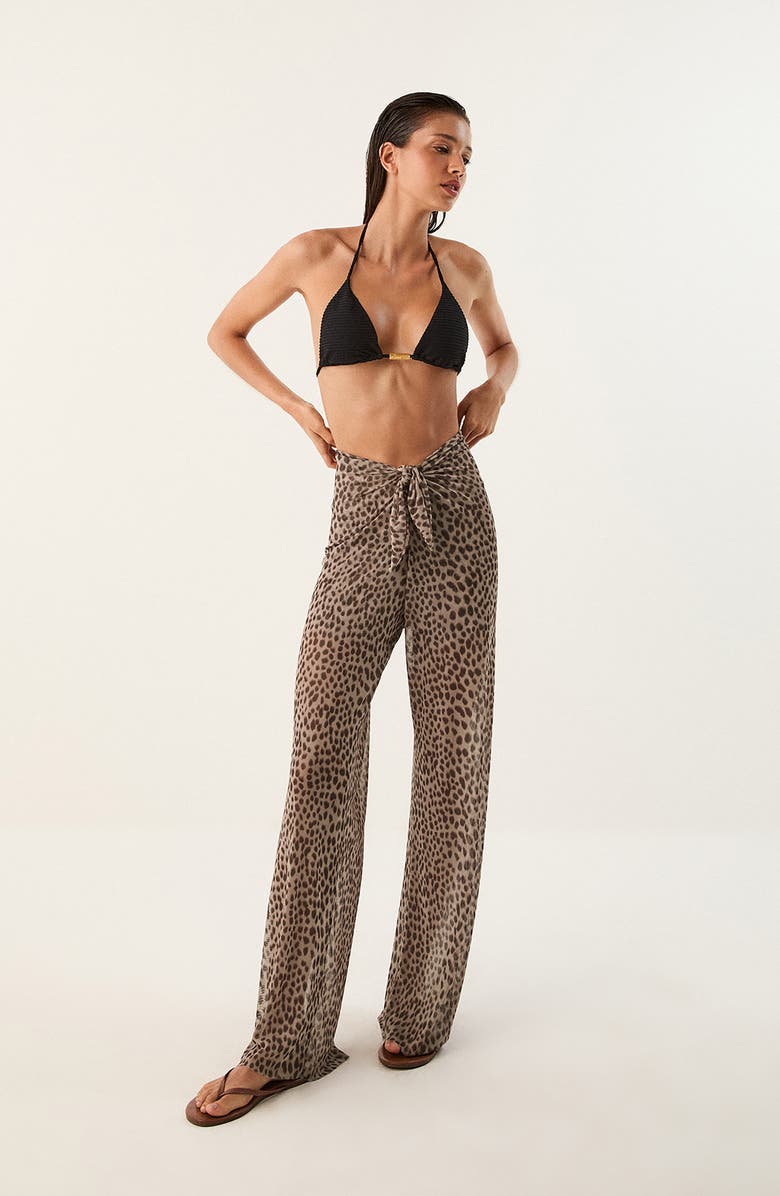 ViX Paula Hermanny Pareo Cover-Up Pants, Alternate, color, Brown Multi