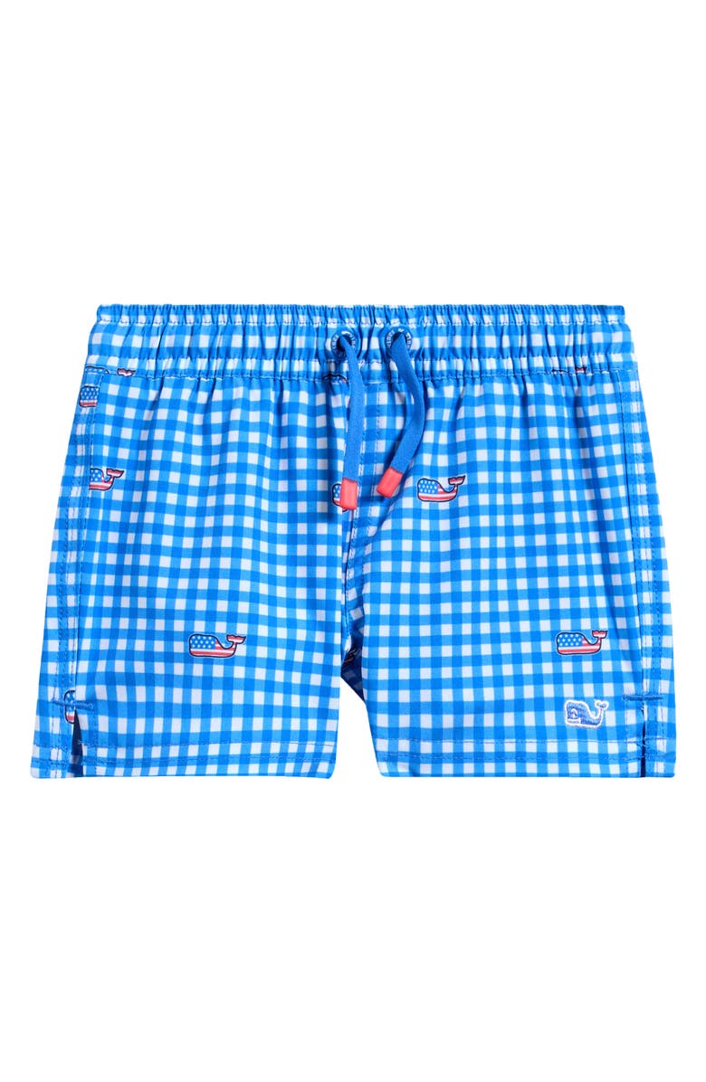 vineyard vines Chappy Gingham Check Swim Trunks, Main, color, Gingham Tide Blue