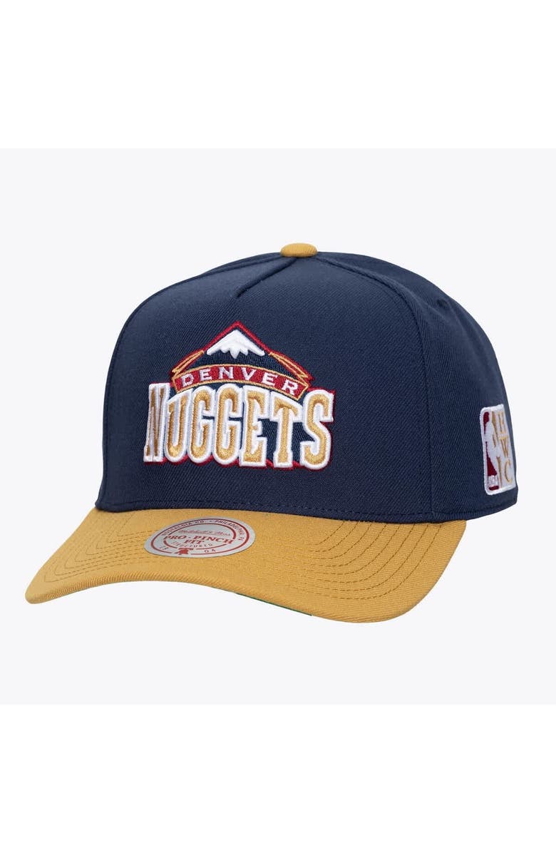 Mitchell & Ness Men's Mitchell & Ness Navy Denver Nuggets Legendary Home Pro Pinch Snapback Hat, Main, color, Navy
