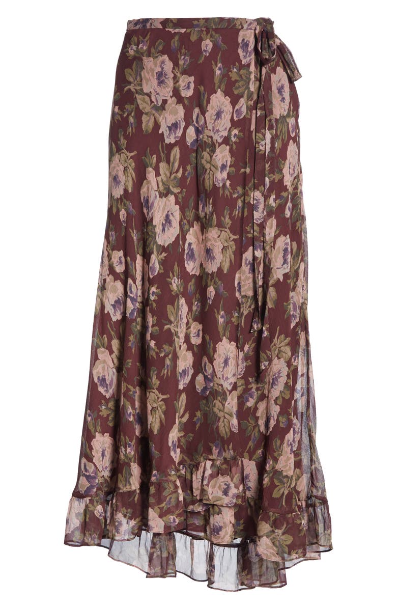 Polo Ralph Lauren Alina Midi Silk Wrap Skirt, Alternate, color,