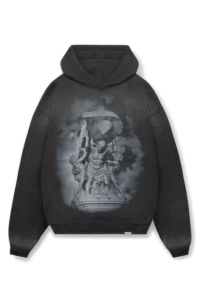 Represent Atlas Cotton Hoodie, Alternate, color, Stained Black