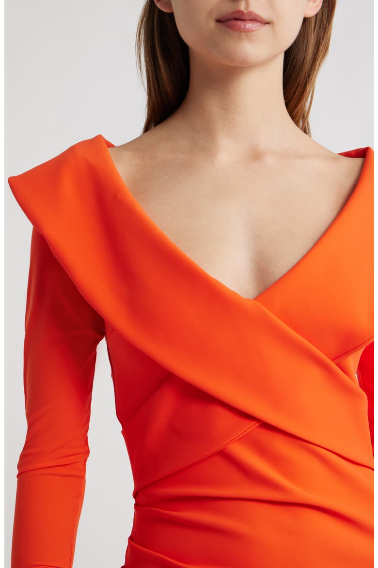 Suli Wrap Front Pleated Sheath Dress, Alternate, color, 489 ORANGE