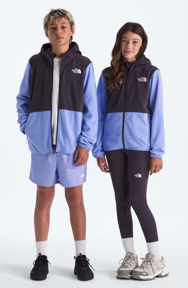 The North Face Kids' Glacier Polar Fleece Zip-Up Hoodie, Alternate, color, Periwinkle Glow/ Endless Dusk