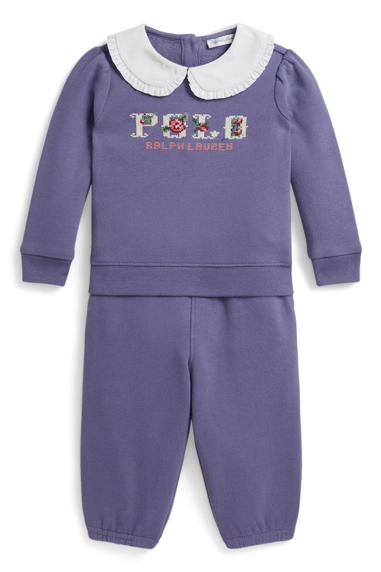 Kids' 2-Piece Fleece Sweatshirt and Pants Set, Main, color, SUMMER PURPLE
