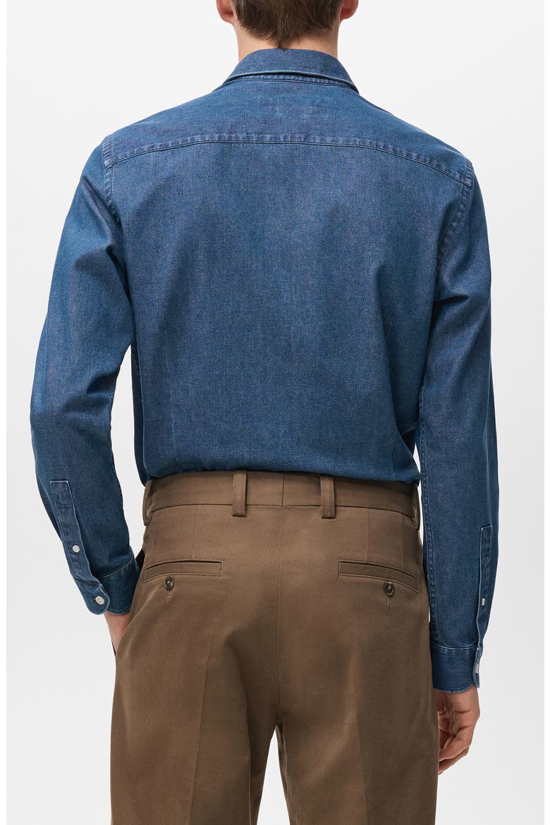 Denim Button-Up Shirt, Alternate, color, MEDIUM BLUE