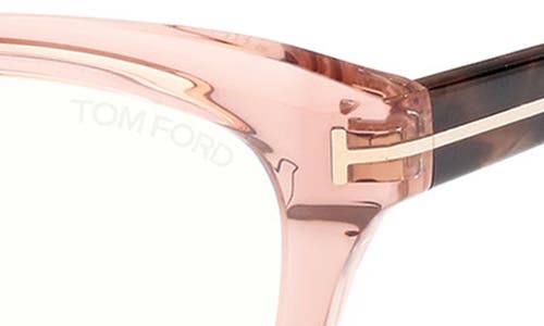 Shop Tom Ford 53mm Cat Eye Blue Light Blocking Optical Glasses In Pink Vintage Rose Havana