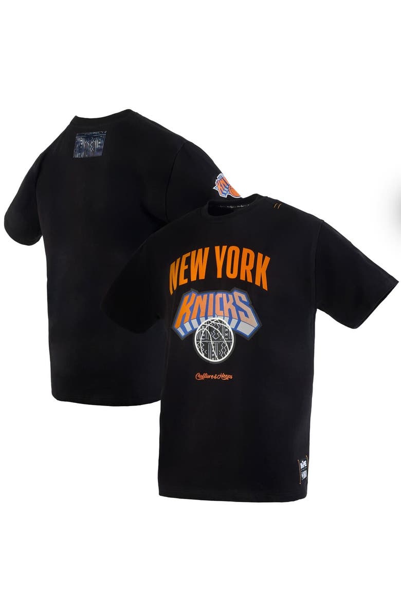Two Hype Men's NBA x Two Hype Black New York Knicks Culture & Hoops Collection Premium T-Shirt, Alternate, color, Black