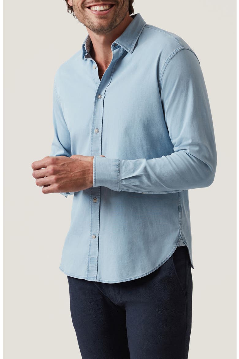 Faded Denim Button-Up Shirt, Alternate, color, BLEACH