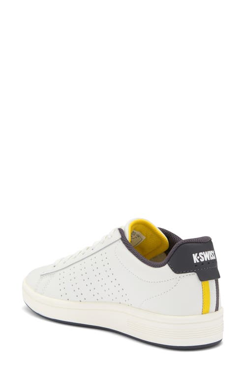 K-swiss Court Base Ii Sneaker In Blanc/asphalt/dandelion