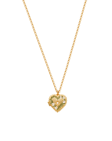 Jasmine Heart Locket Necklace
