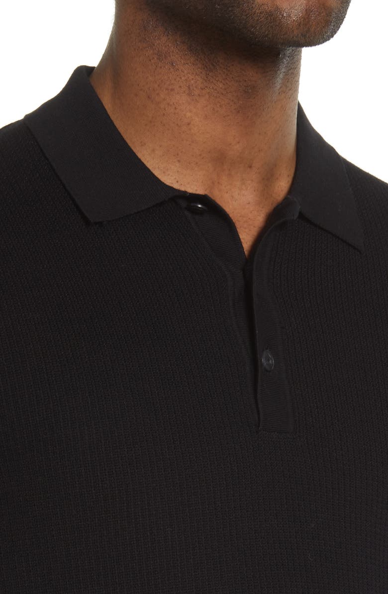 rag & bone Harvey Knit Polo, Alternate, color, Black