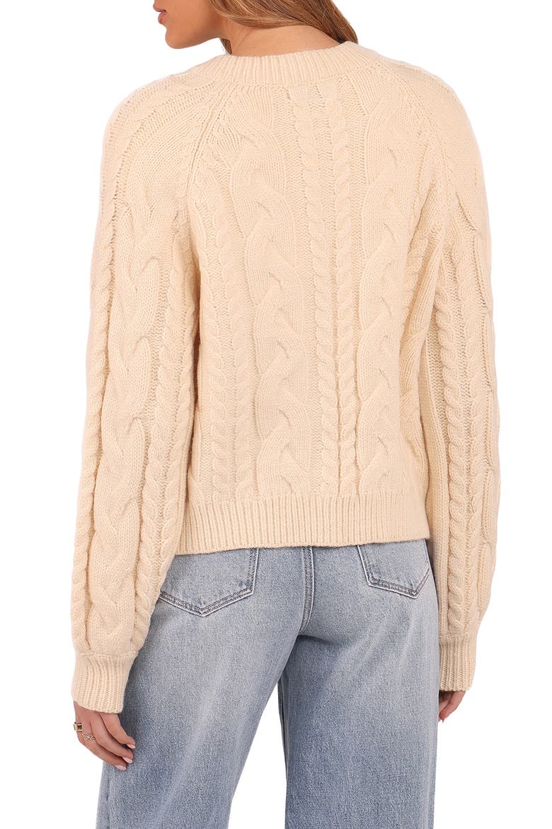 Nika Cable Stitch Cardigan, Alternate, color, TAUPE