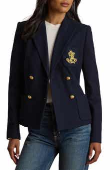 Crest Double Breasted Cotton Piqué Blazer