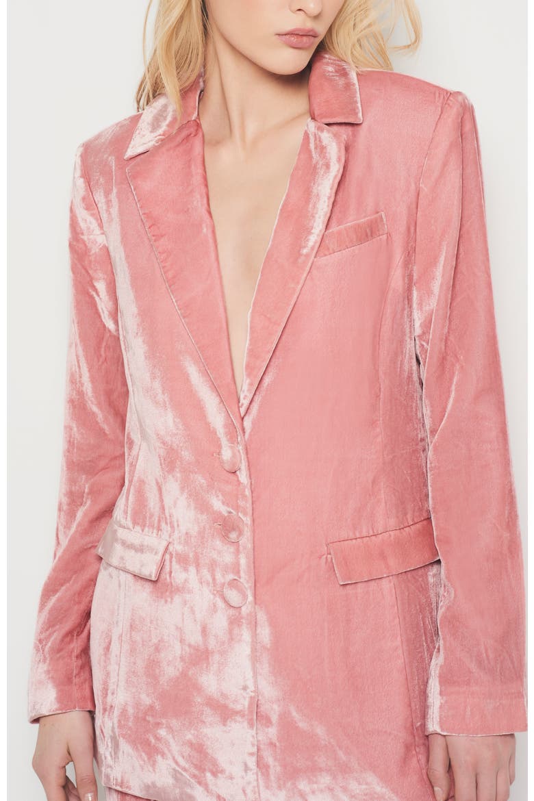 Fiona Velvet Boyfriend Blazer, Alternate, color, Blush Pink