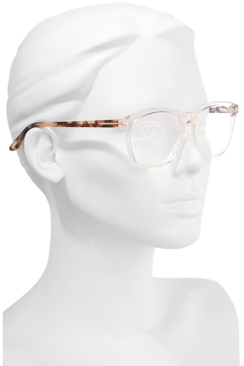 54mm Blue Block Optical Glasses, Alternate, color, SHINY PINK/ VINTAGE HAVANA