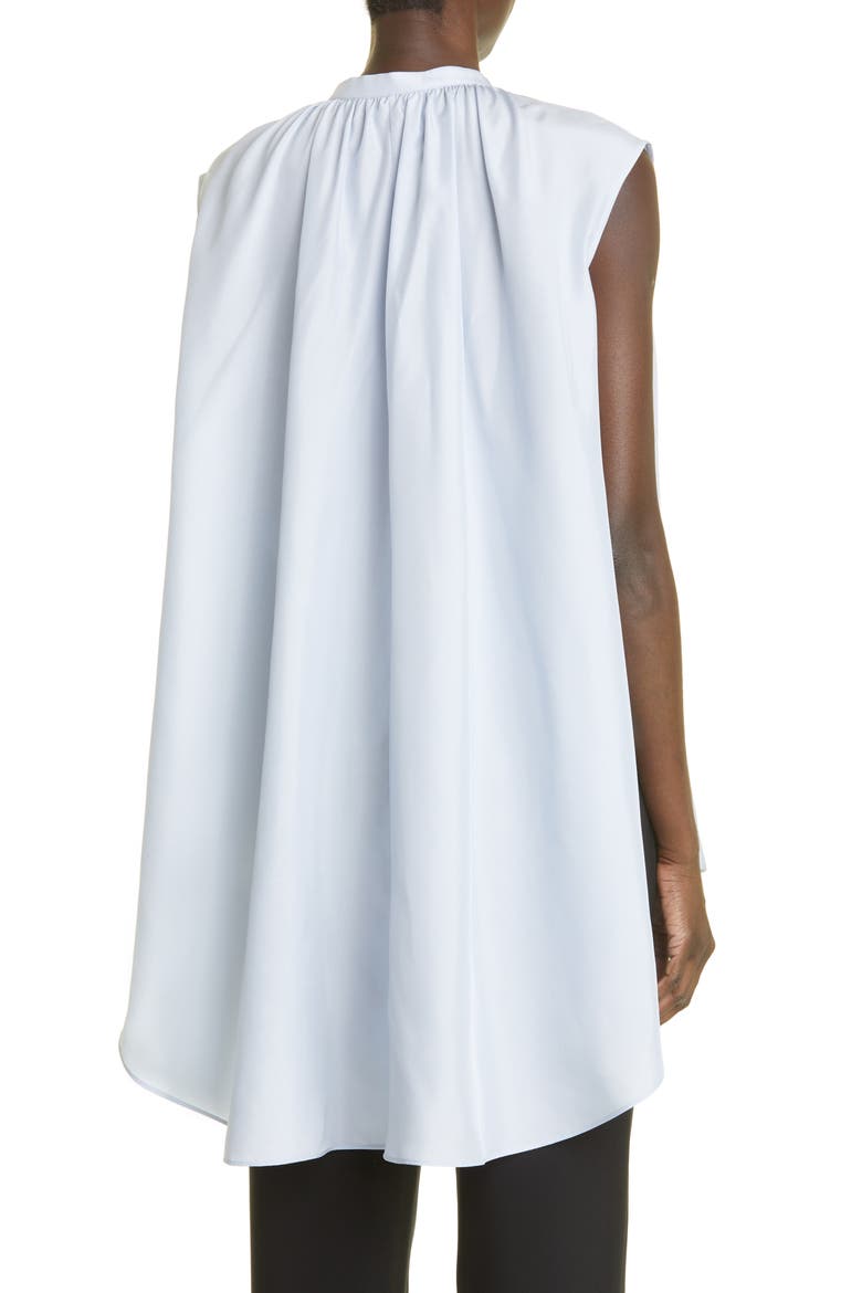 Box Pleat Sleeveless Silk Shirt, Alternate, color, SPRING BLUE