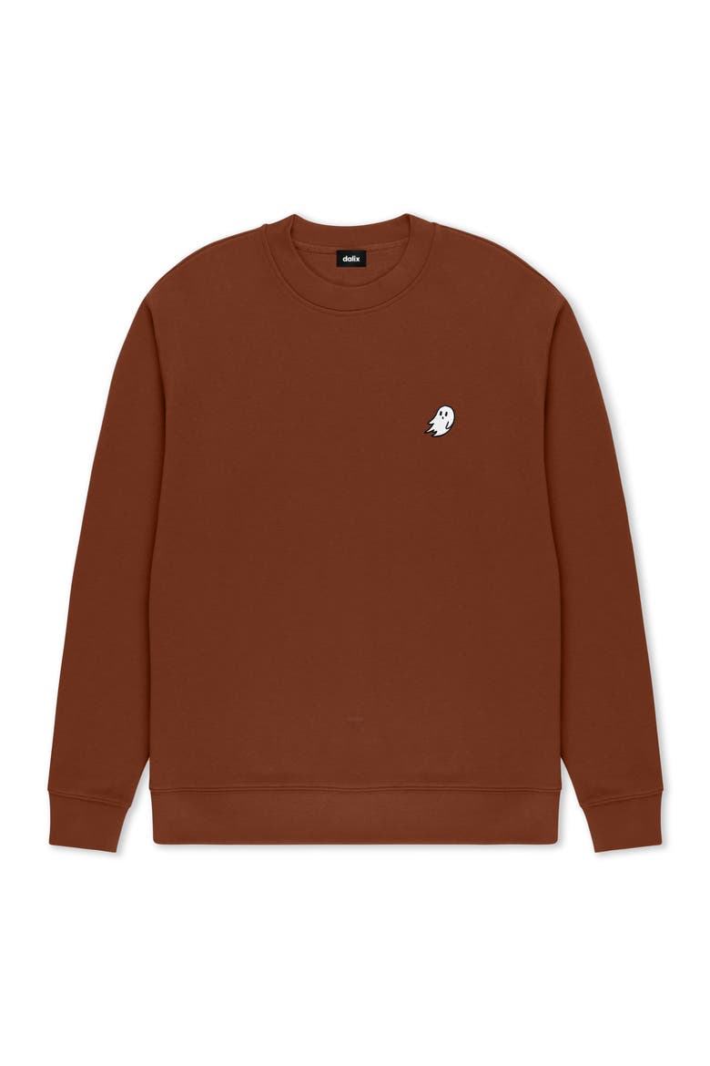 Ghost Relaxed Midweight Fleece Crewneck Sweatshirt, Main, color, Clay