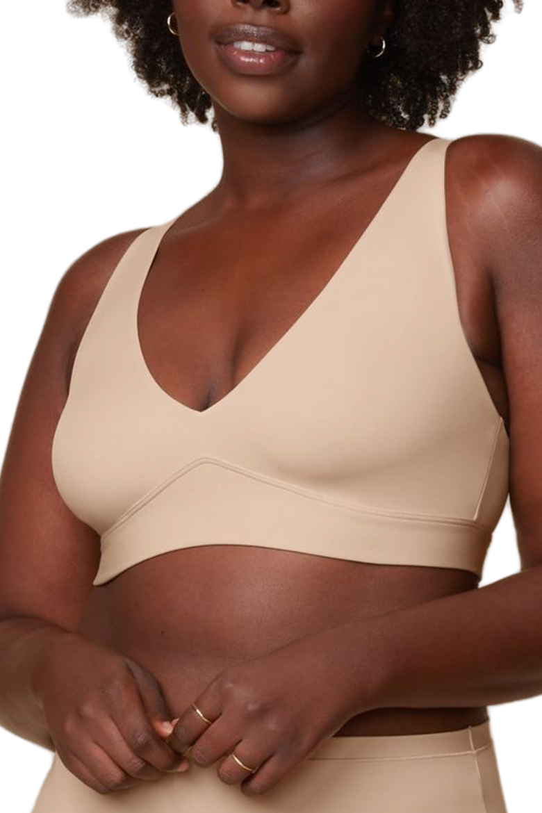 Bliss Plunge Adjustable Bralette, Alternate, color, Beige